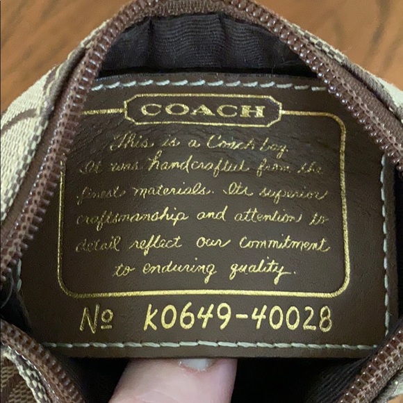 Coach Khaki & Mahogany Signature Skinny Wristlet - Picture 6 of 7